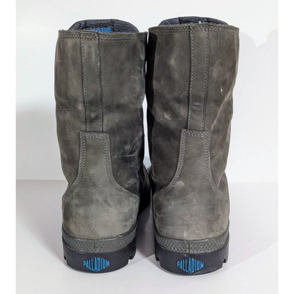Palladium Suede Gray Lace Up Fold Down Men’s Size 14 Boots Waterproof Combat - Picture 5 of 9